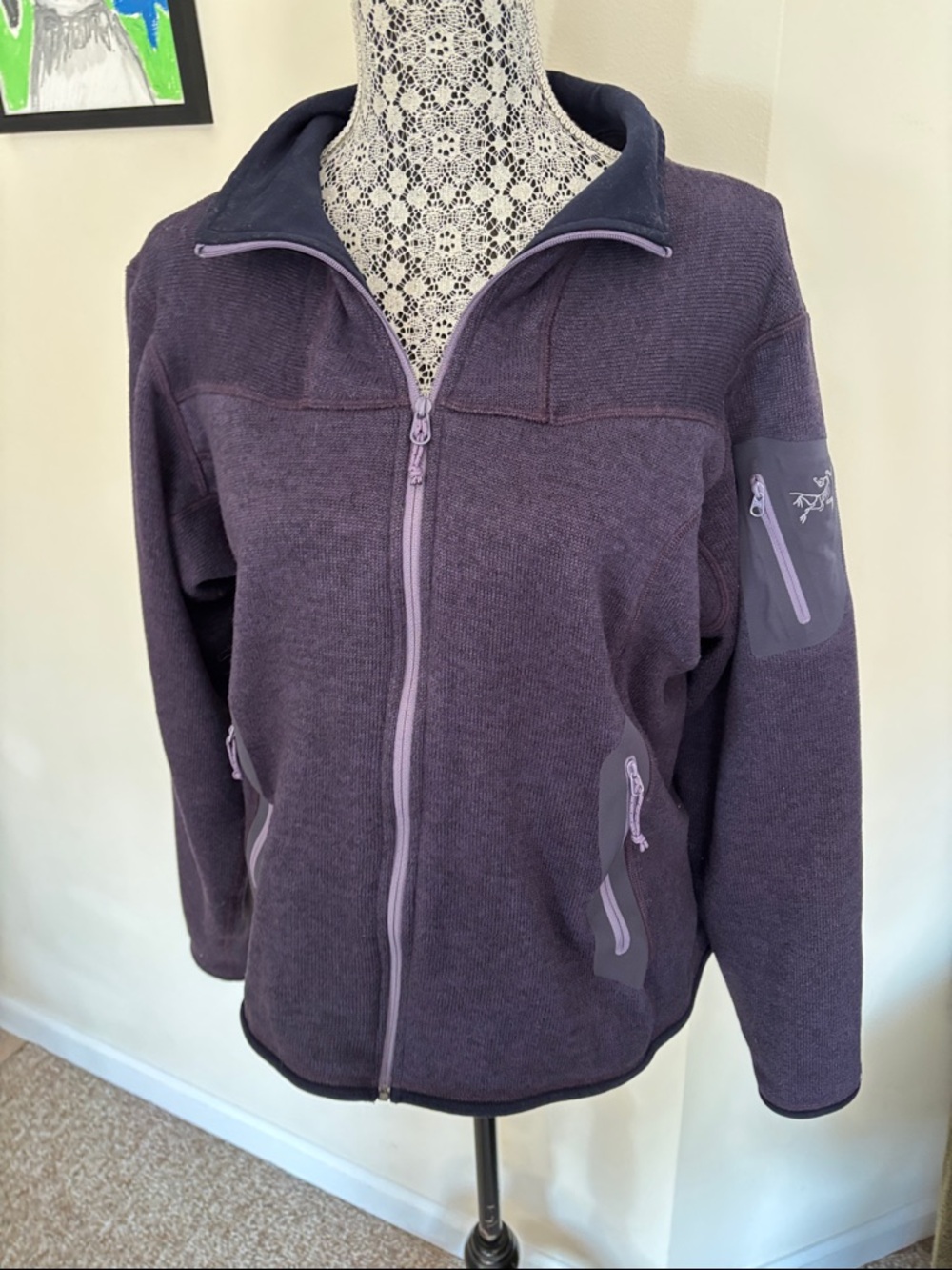 Arc'teryx Women's Purple Full-Zip Polartec Jacket-XL - Picture 3 of 10